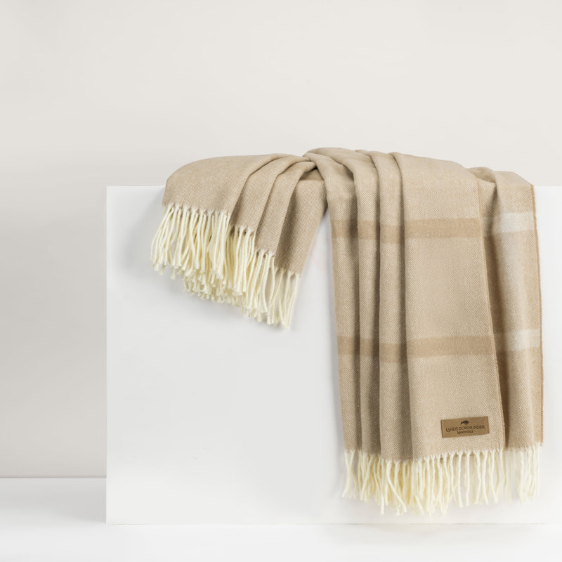 Montauk Stripe Herringbone Throw, Dune