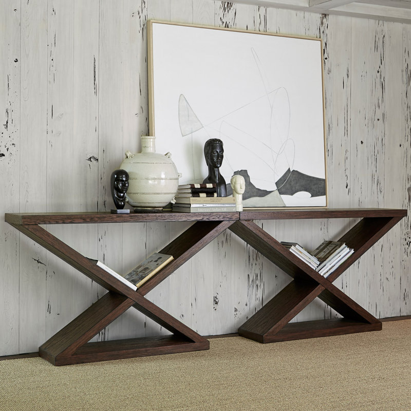 Salone 56'' W Solid Wood Console Table, Light Gray