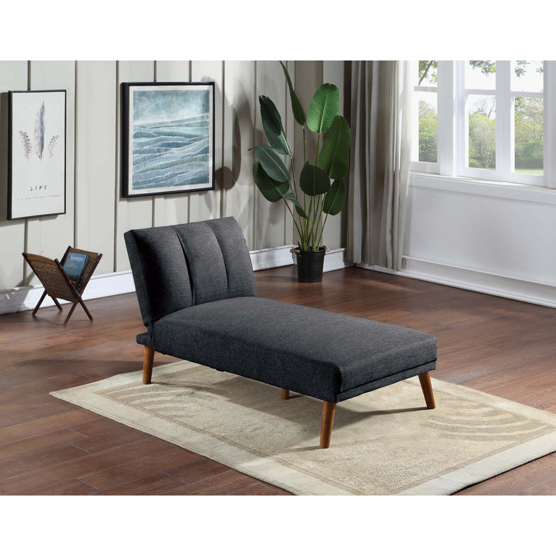 Upholstered Chaise Lounge, Polyfibre noir