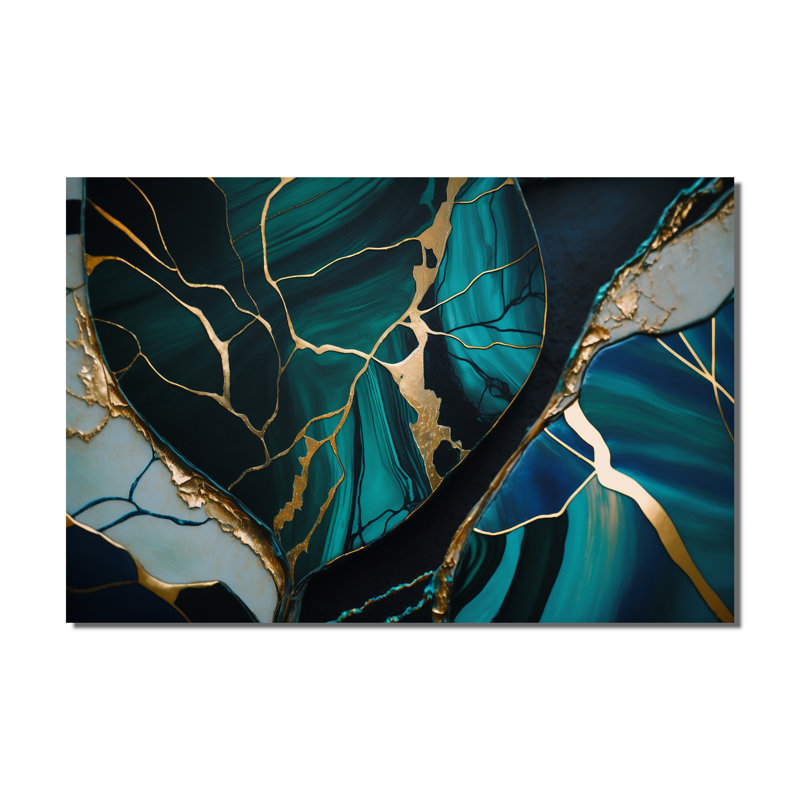 «Abstract Geode Green I», art mural abstrait en marbre
