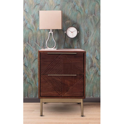 Garvyn 38cm W Solid Wood Bedside Table