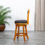 Tabouret pivotant à dossier en X de 30 po de hauteur, siège en tissu-1113989410