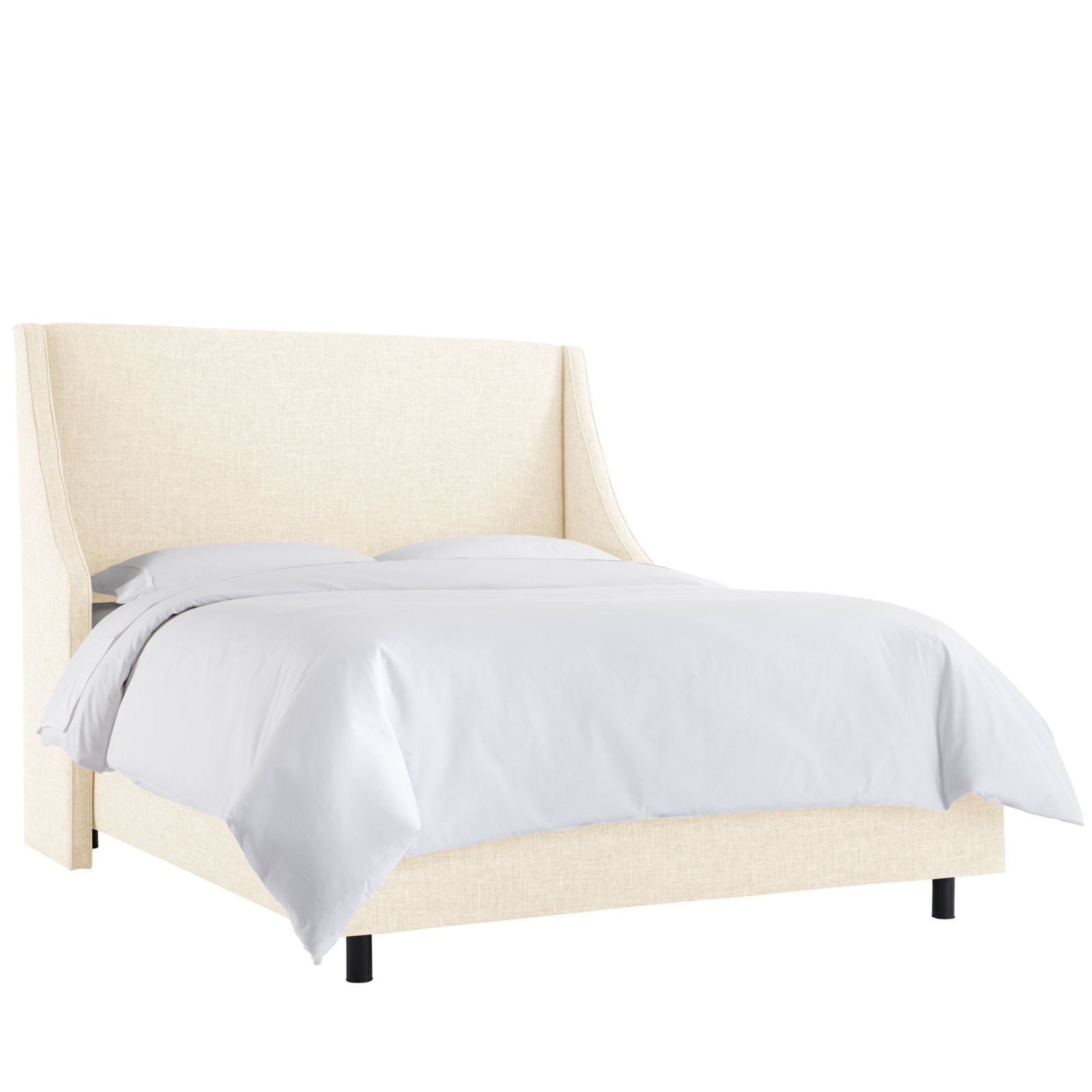 Bernadine Wingback Bed, California King, Zuma White Textured Linen