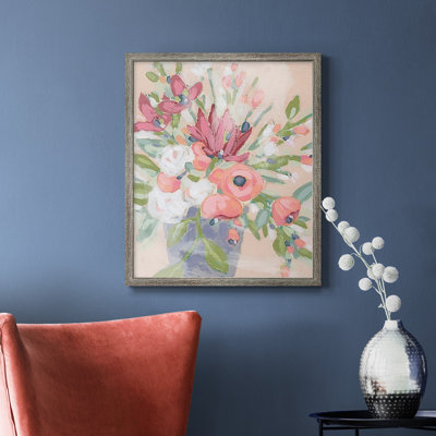 Toile encadrée de qualité supérieure Blush Array II - prête à être accrochée