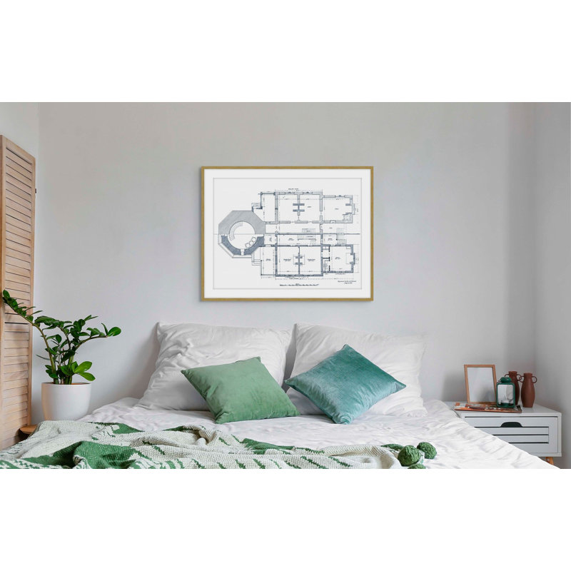 Blueprint Of Lighthouse 3 Print by Studio L57 Nouvelle, 24.48" H x 30.48" W