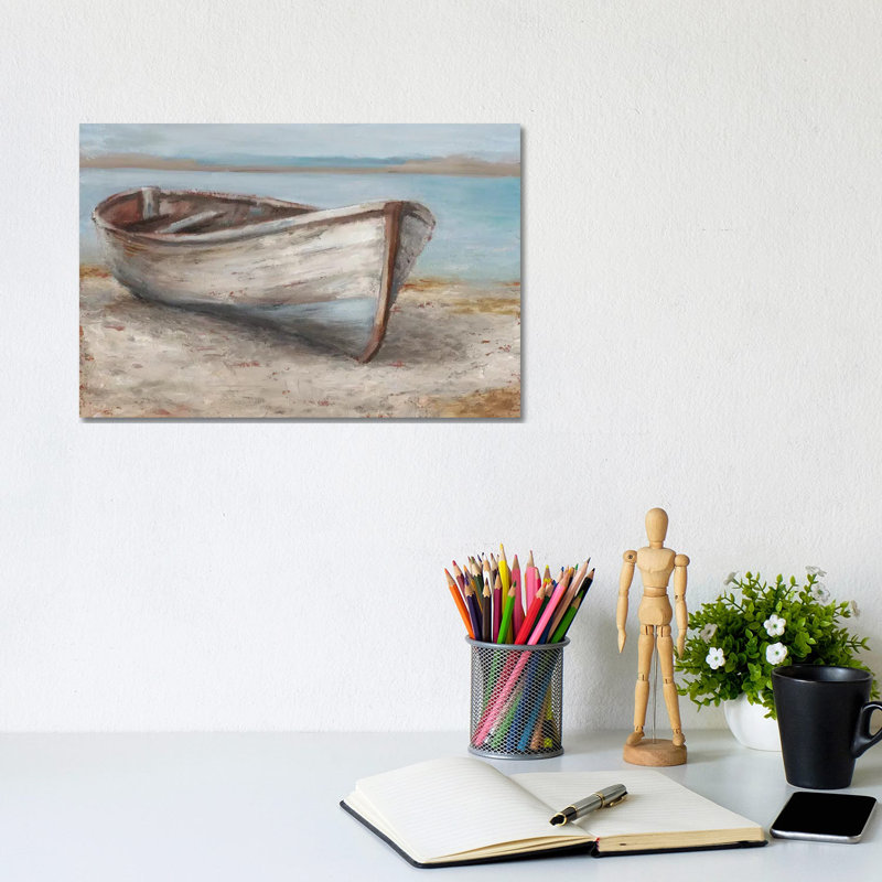 Boat I 1 Piece Painting on Canvas, 20.32 cm H x 30.48 cm W, Black Framed