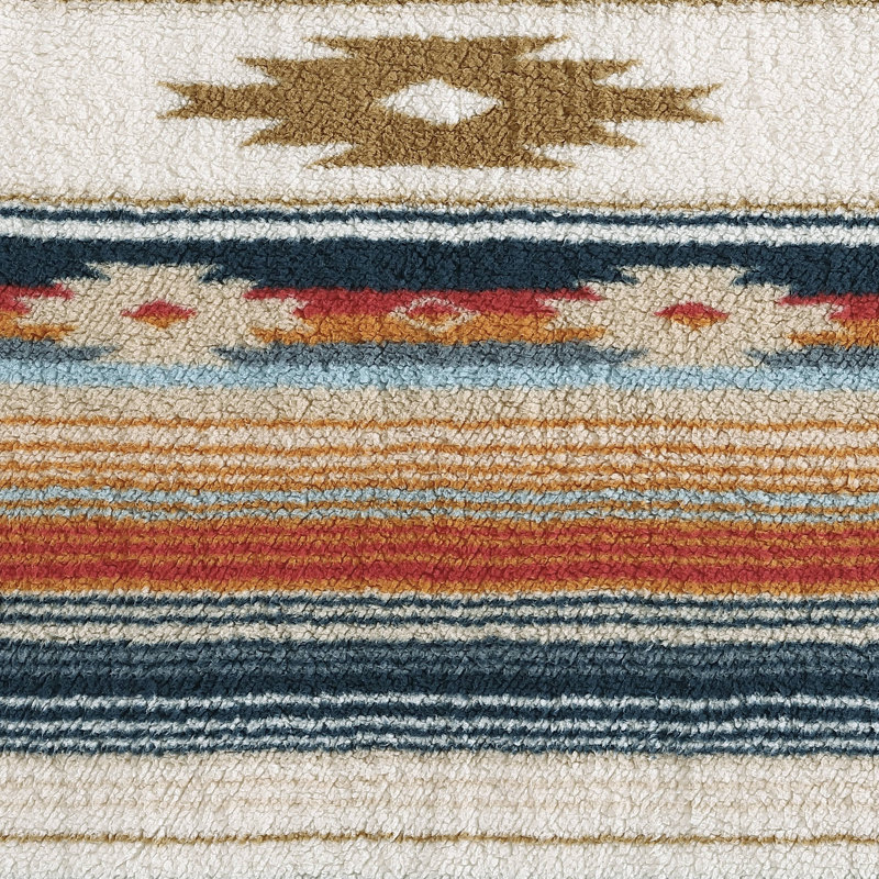 Coyote Sands Ivory Sherpa Reversible Throw Blanket, 50" x 60"