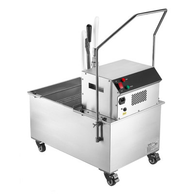 Commercial Mobile Fryer Filter Machine, 55L /14.5Gal Filter Truck Cart, 250W Deep Frying Oil Filtration System, Stainless Steel, 12 L/min Filtering Speed, for Restaurant, Kitchen, Burger Shop