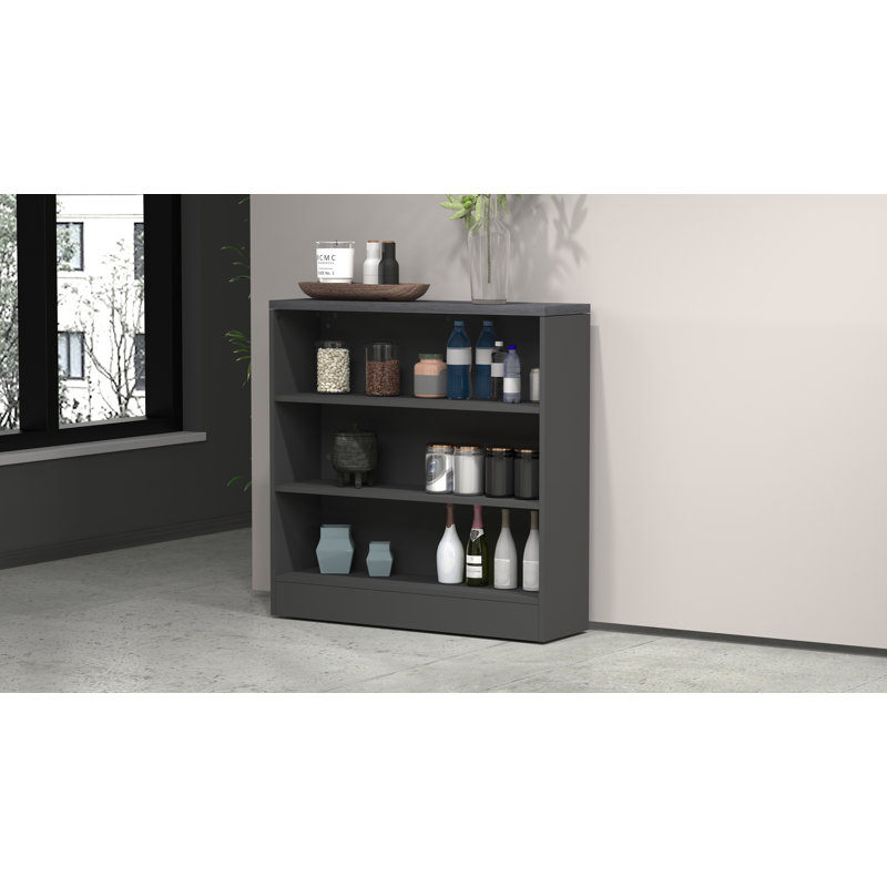 SOLE Wood Kitchen Island, Anthracite Grey/Grey