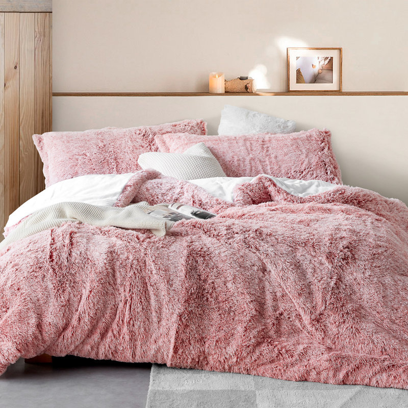 Are You Kidding Polyester Baffle Box Stitch Comforter Set, Queen Comforter + 2 Shams, Pink