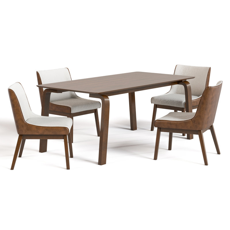 Gateshead Dining Table Set, 5 Pieces: Table, 4 Chairs