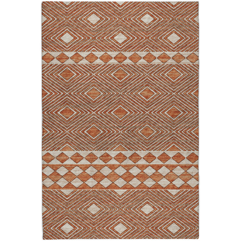 Tapis à losanges de qualité supérieure lavable à la machine ADS107, Canyon, 8 pi x 10 pi