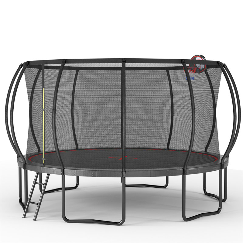 Trampoline 14 pi - Noir rouge - Hauteur du cadre 90 cm
