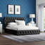 Ensemble de chambre à coucher 3 pièces, lit tapissier en polyuréthane avec 4 tiroirs, 2 tables de chevet avec tiroir et tablette, lit plateforme avec rangement en similicuir blanc, tables d'appoint polyvalentes-725484864-725484866