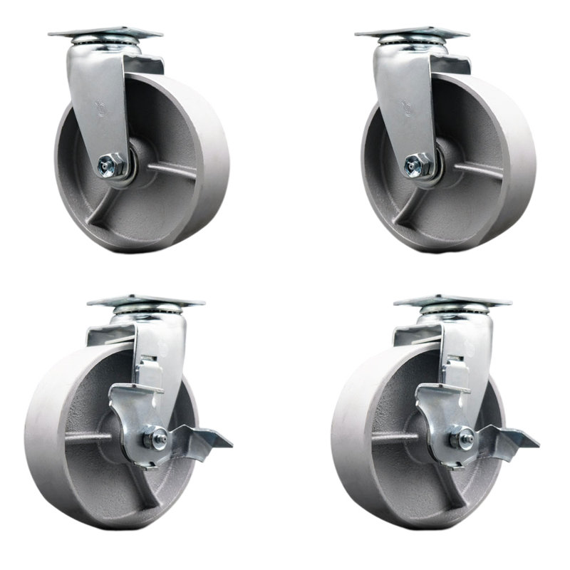 Roulettes pivotantes en fonte semi-acier