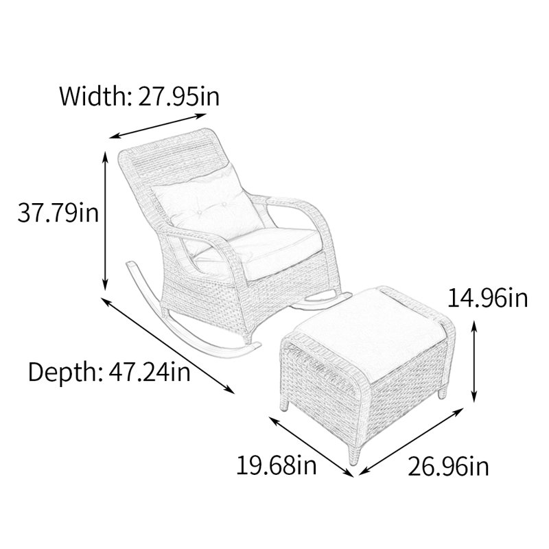 Chaise berçante ergonomique en alliage d'aluminium, Beige / brun clair / gris clair