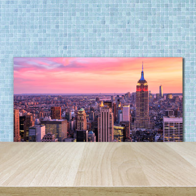 Alecxis Orange - New York West - No Frame Print on Glass