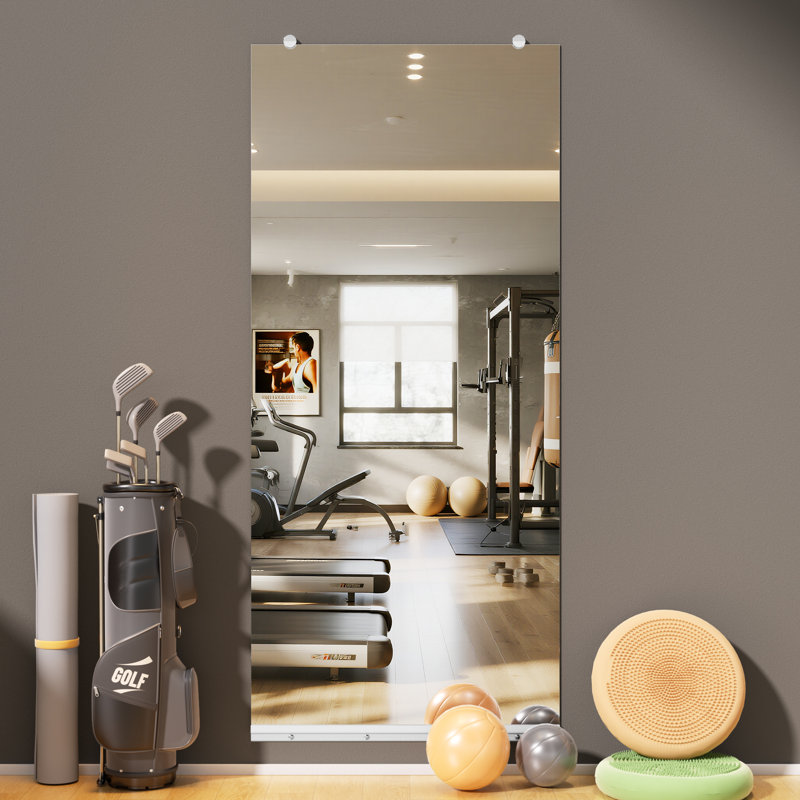 Ebern Designs Full Length Rectangle Wall Mirror Home Gym Mirror Dance Studio Mirror Tempered Glass Mirror 3-Year Warranty