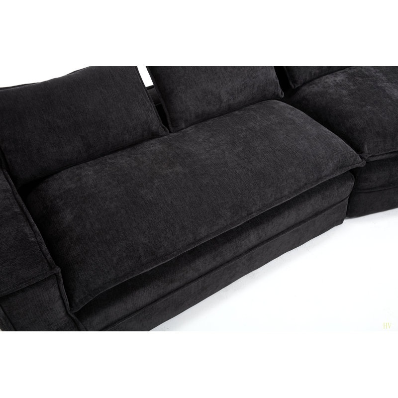 Canapé modulaire Modern, Tissu noir