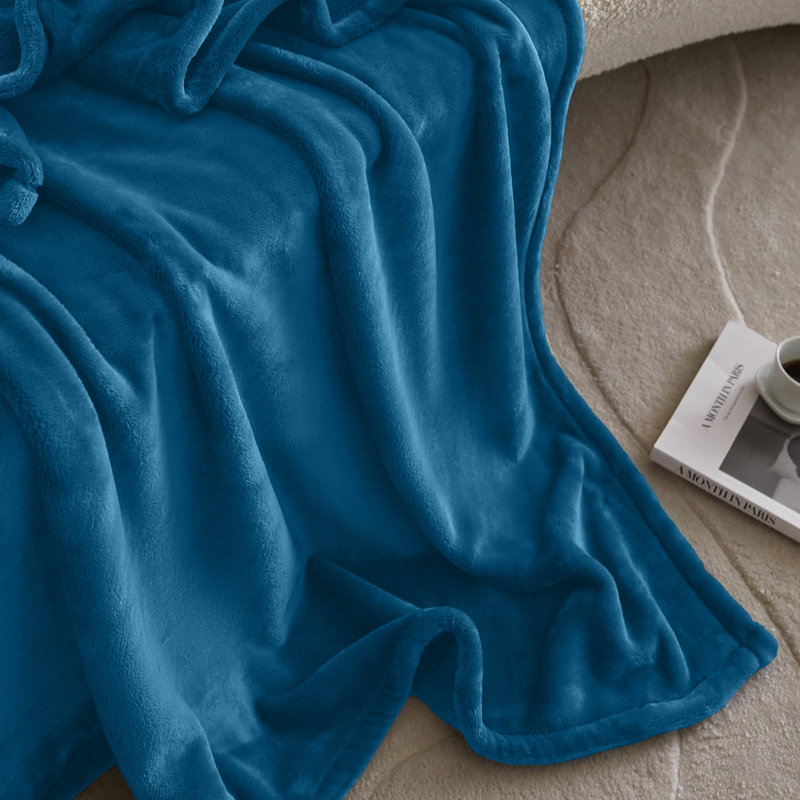 Adamczyk Soft Touch Mink Faux Fur Plush Sofa Throw/Blanket , Teal, 130cm x 150cm