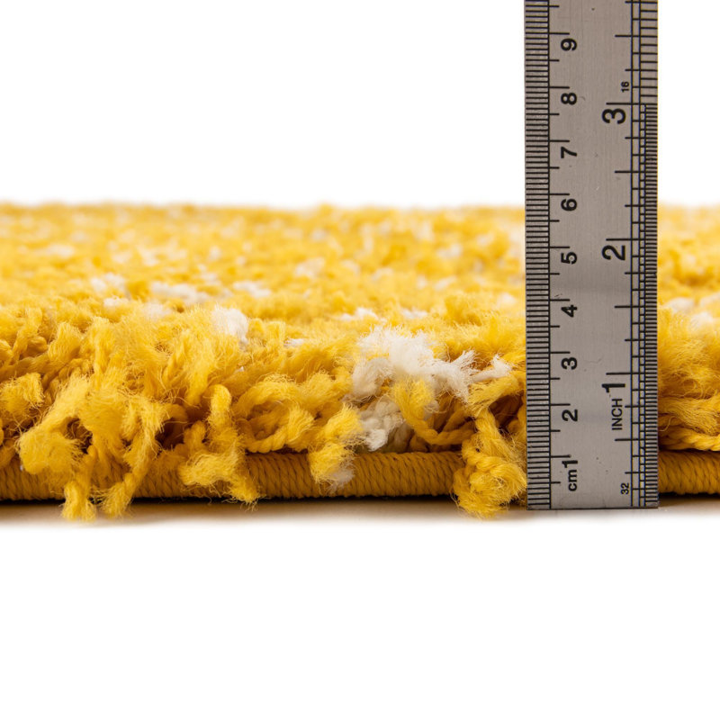 Tapis jaune à motif géométrique Griego, Ovale 7 pi 10 po x 10 pi