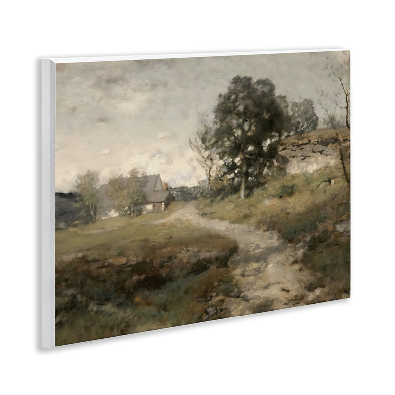 «Vintage Farmhouse Scenic Landscape», plaque murale par Riley B