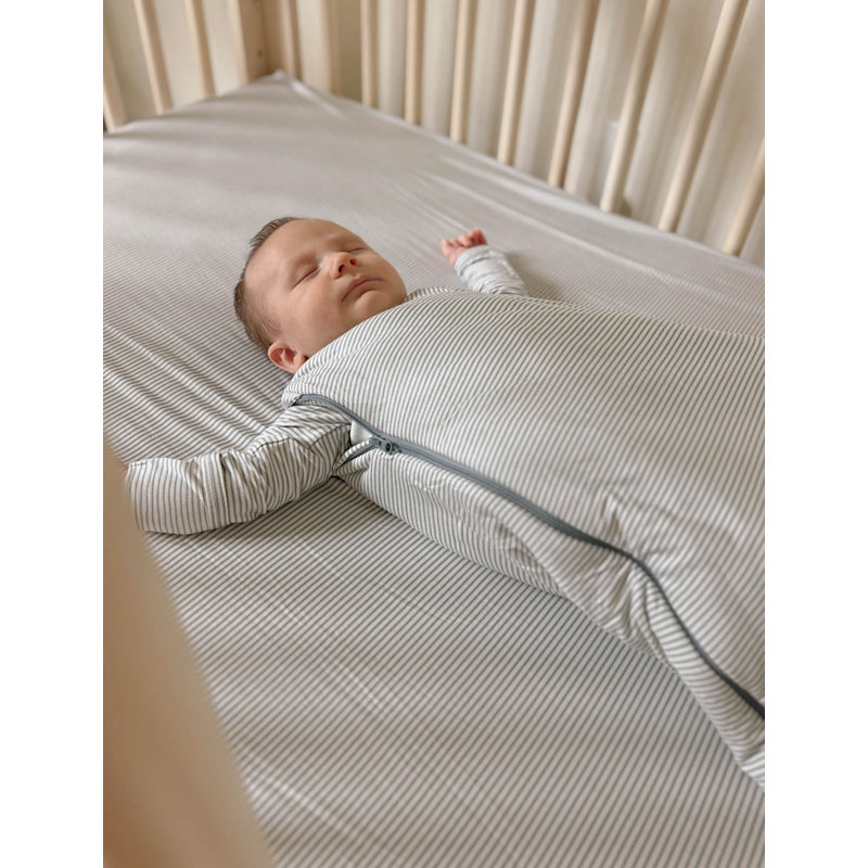 Drap pour lit de bébé - Rayures bleues, Rayures bleues