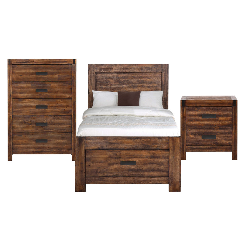 Mork Solid Wood Piece Bedroom Set