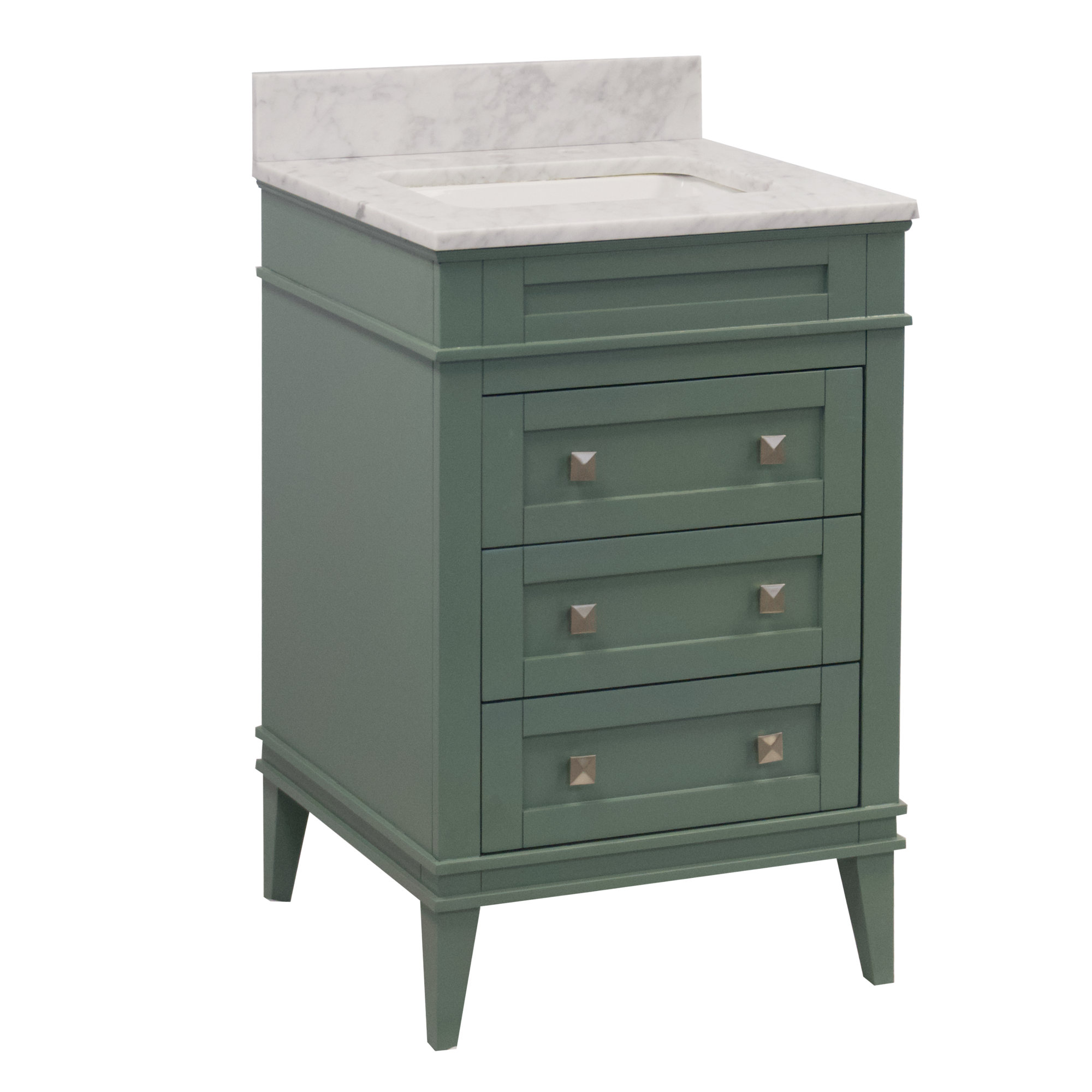 Frankfurt 24'' Single Bathroom Vanity, Sage Green, Carrara Marble