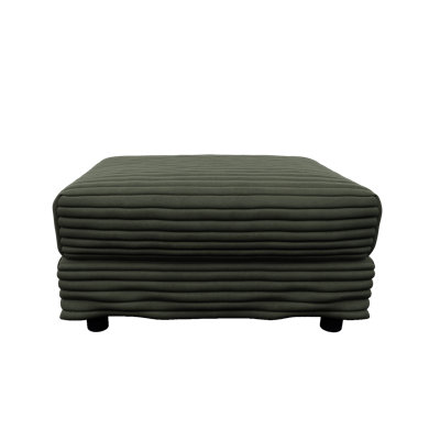 Plush Green Corduroy Ottoman - Versatile Companion For 2 Seater, 3 Seater & 4 Seater Sofas, Ideal For Living Rooms, Apartments & Offices, Delivering Comfortable Foot Support & Stylish Accent Furniture For Space Enhancement & Decor