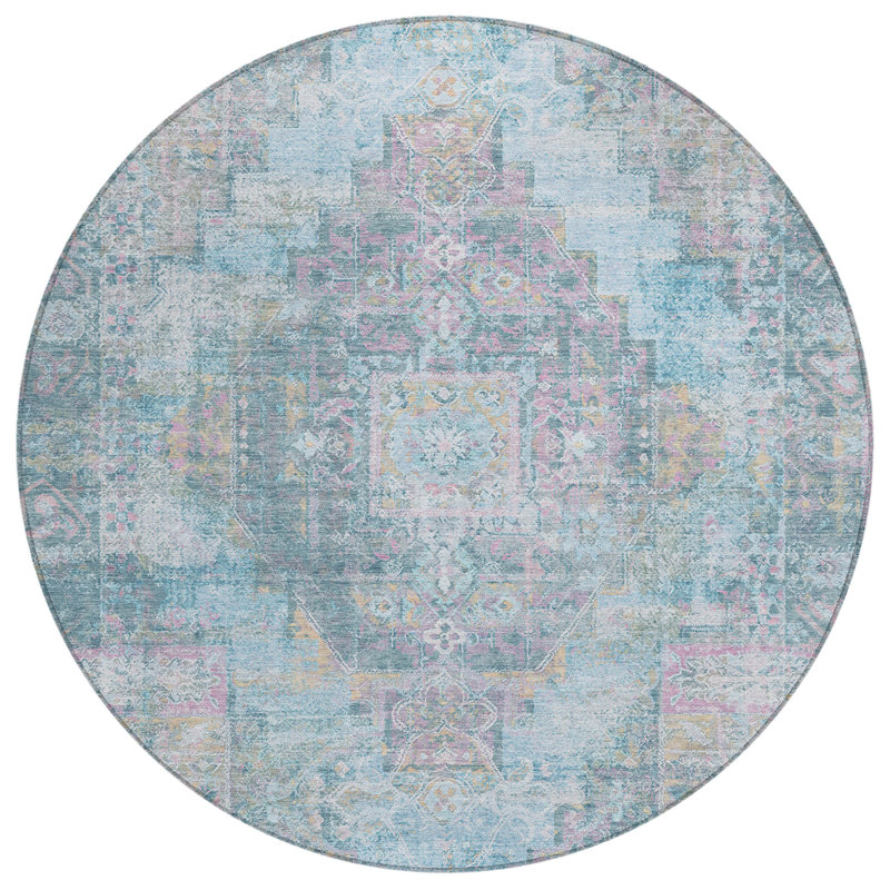 Tapis intérieur / extérieur lavable à la machine Jacinto ACN2140 Global, Rond 8 pi