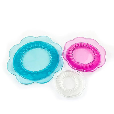 Couvercle de rangement pour aliments, ensemble de 3 tailles, couvercles extensibles en silicone pour gadgets de cuisine, pour le verre, les canettes, les pots, les contenants ronds et rectangulaires et les légumes