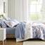 Édredon à motif floral bleu pour très grand lit, microfibre douce, ajustement de matelas de 16 po, draps imprimés à l'aquarelle, lavable à la machine et drap, impression,