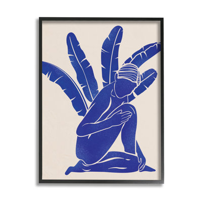«Modern Blue Woman Palm Plant» par JJ Design House LLC - impression