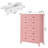 5 Drawer Tall Modern Dresser with Metal Knobs, Wooden Storage Chest for Bedroom Entryway Hallway-722442873
