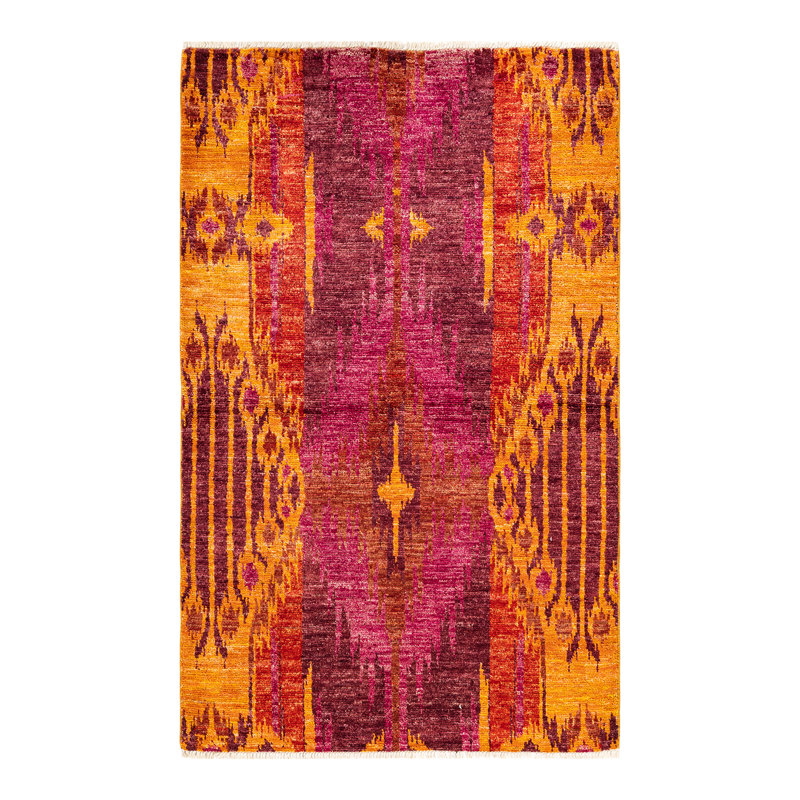 Contemporary One-of-a-Kind 4' 0" X 6' 4" Hand Knotted Area Rug