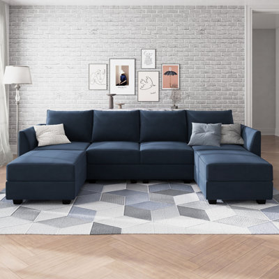 Tremee U Shaped Modular Sectional Upholstered Sofa Couch