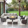 Ingvald 8- Person Outdoor PE Wicker Patio Conversation Set with Fire Pit, Ottomans and Cushions