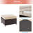 2 Pcs Patio Rattan Ottomans, Outdoor Wicker Ottomans w/Removable Cushion & Steel Frame-313488049