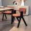 Chaise d'appoint noire et rouge à dossier solide (ensemble de 2)
