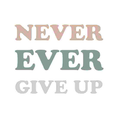 «Never Ever donner», art textuel sur toile tendue