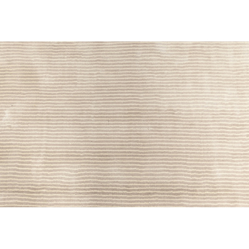 Modern One-of-a-Kind Rectangle 10'2" X 13' New Age Wool Area Rug in Silver