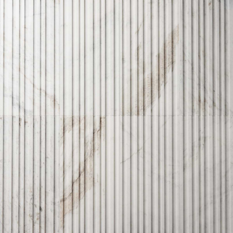 Stonework Alaska White 12x24 Marble Tile, Barcode 3D Polished/Honed