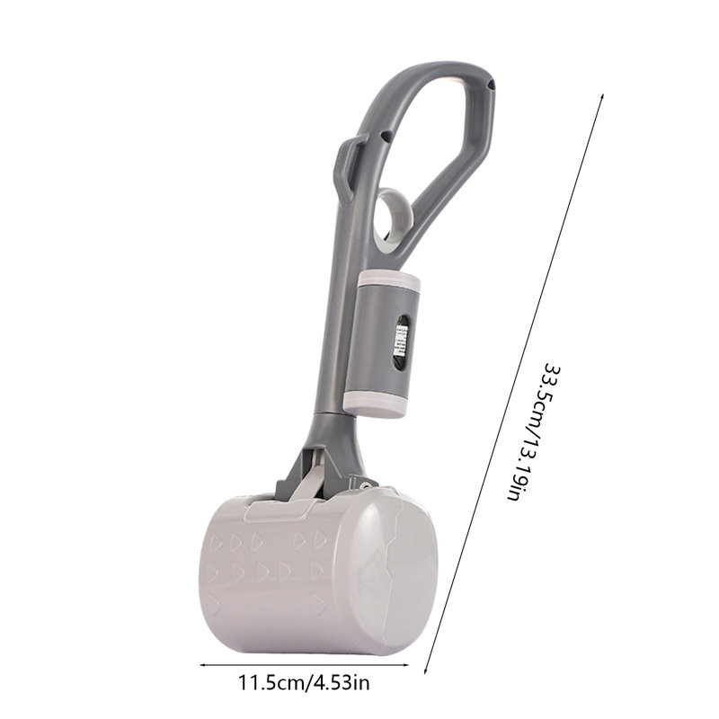 Outil de ramassage 13,2 x 4,5 x 3,5 po Dog Poop Scooper, Gris
