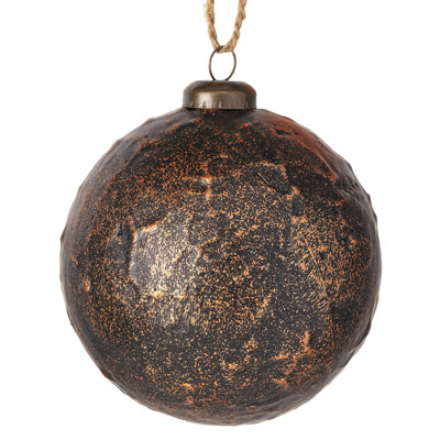 Ornement boule en cuir métallique 4 po