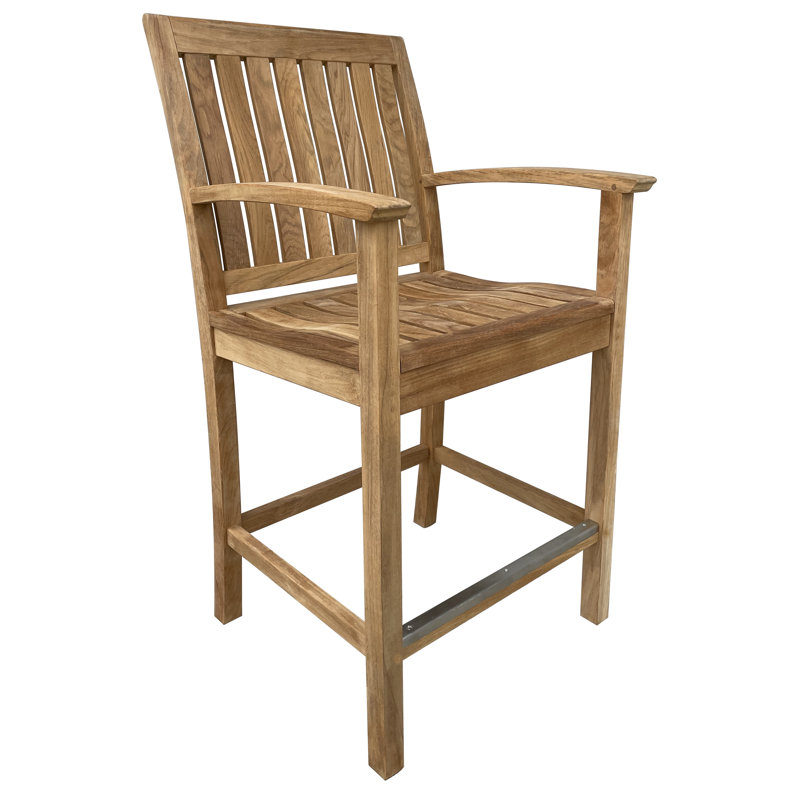St. Lucia Teak Outdoor Barchair with Arms, Counter Stool (24” Seat Height)