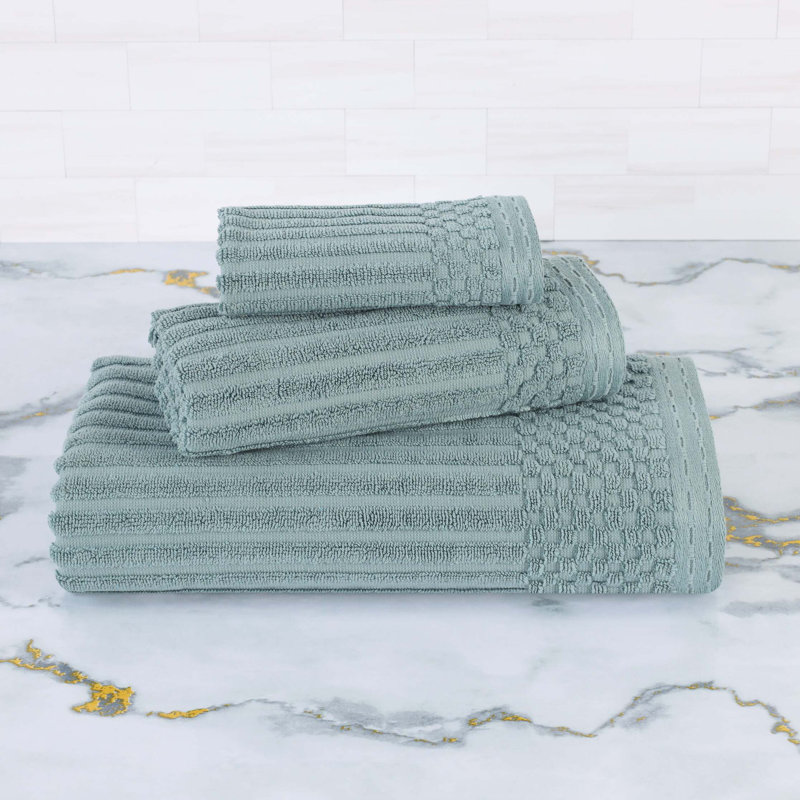 Collection de serviettes en coton Soho Spa, Vert, Ensemble de serviettes 3 pièces