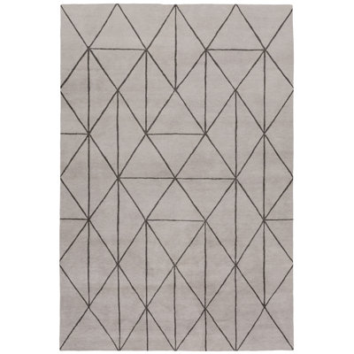 Diamond Maze Grey Area Rug
