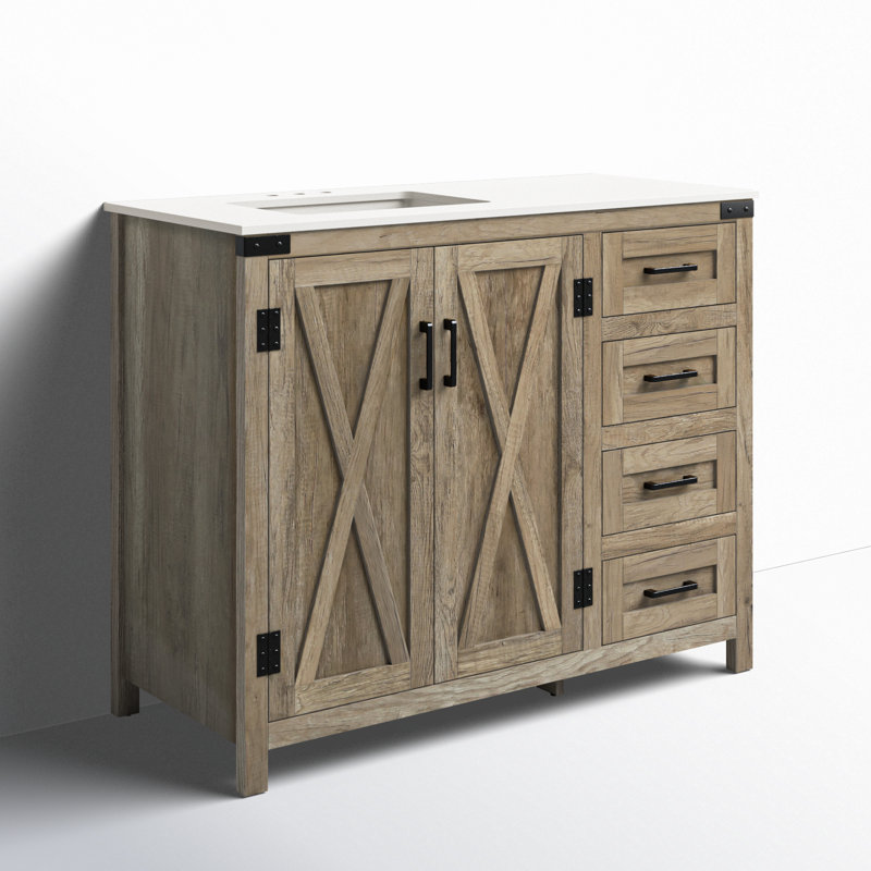 Ensemble de meuble-lavabo simple 42 po Grant, Chêne naturel