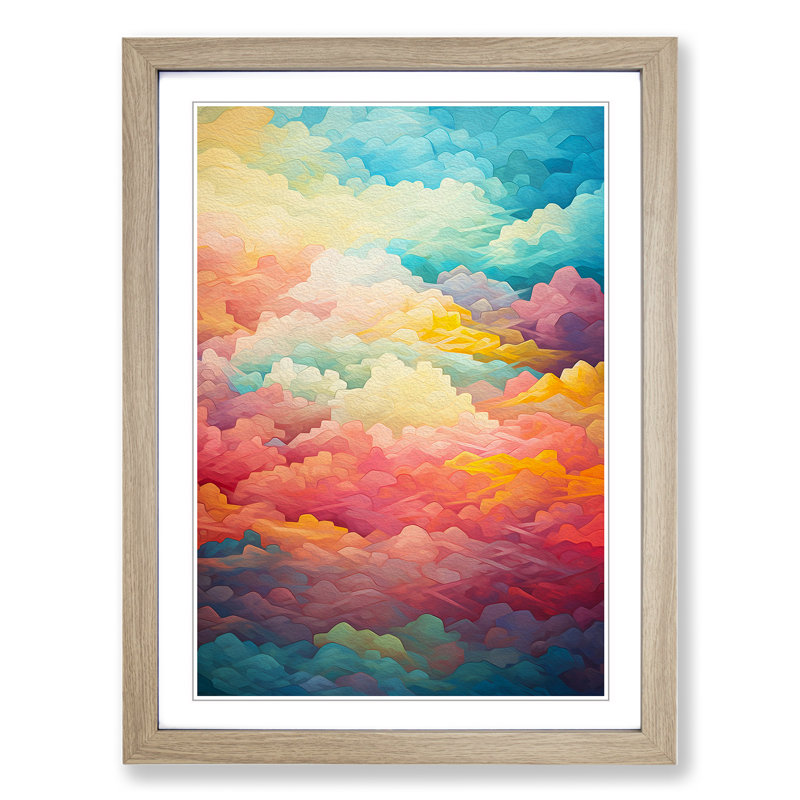 Single Picture Frame Print on Wood, 46cm H x 34cm W, Oak Framed